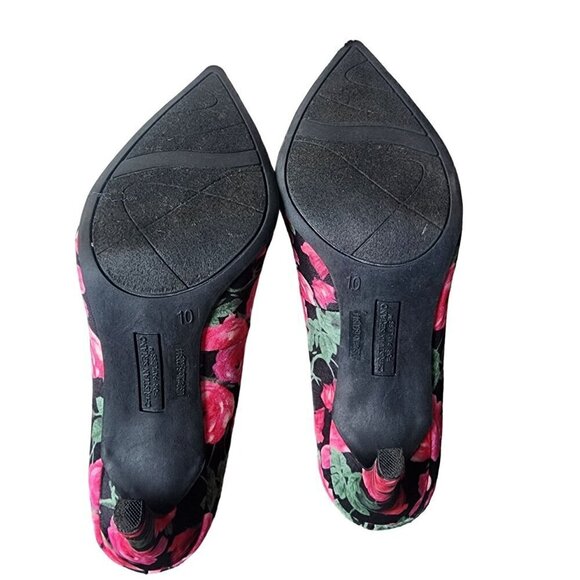 Christian Siriano Floral Pointed Toe Pump Pink Black Women's 10 - Picture 9 of 15